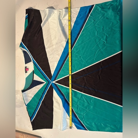 Vince Camuto Women's Geometric Top - Black, Blue, Green size Large - Picture 5 of 7